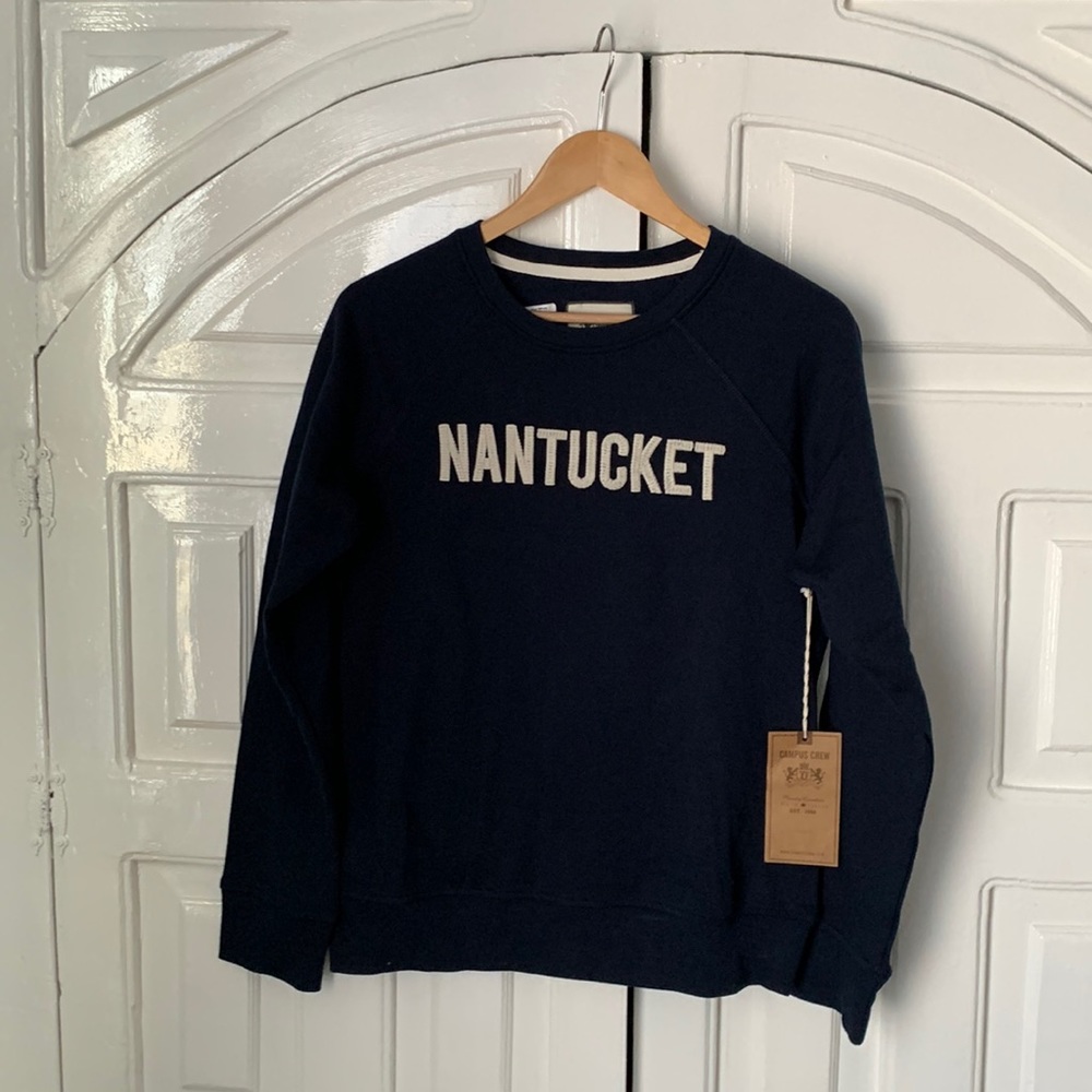 Nantucket Embroidered Sweatshirt - Navy with White